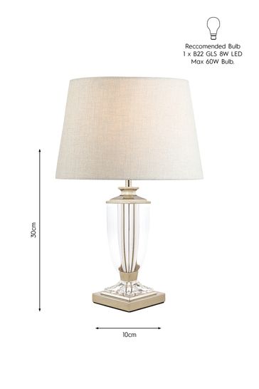 Laura Ashley Chrome Carson Polished Nickel Crystal Small Table Lamp Base