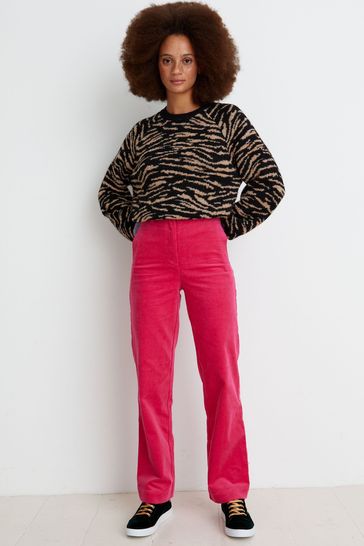 Oliver Bonas Hot Pink Cord Trousers