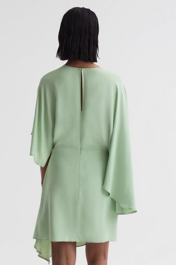 Halston heritage cape sleeve deals dress