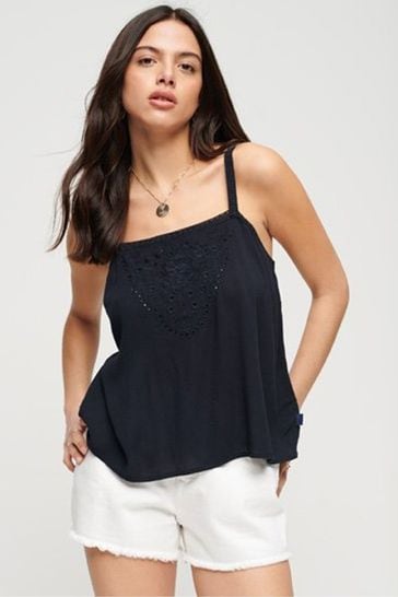 Superdry Blue Embroidered Cami Top