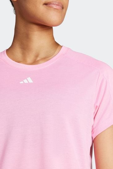 Buy adidas Pink Performance from Branding Train Aeroready Essentials Crewneck T-Shirt Minimal USA Next