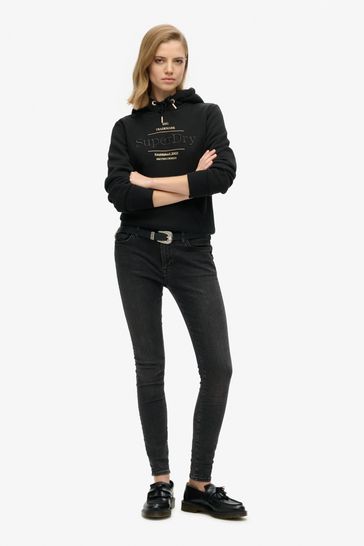 Buy Superdry Black Luxe Metallic Logo Hoodie from Next Saudi Arabia