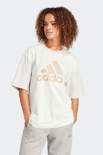 adidas White Boyfriend Sportswear Essentials Big Logo T-Shirt