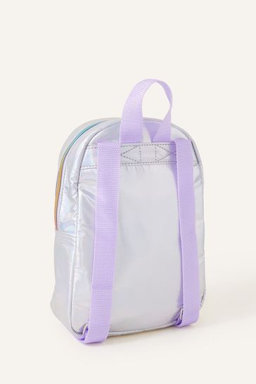 Buy Angels By Accessorize Girls Silver Iridescent Backpack from