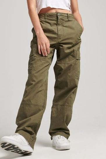 Buy Superdry Green Organic Cotton Baggy Cargo Trousers from Next