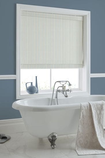 Laura Ashley Newport Blue Candy Stripe Made to Measure Roman Blinds