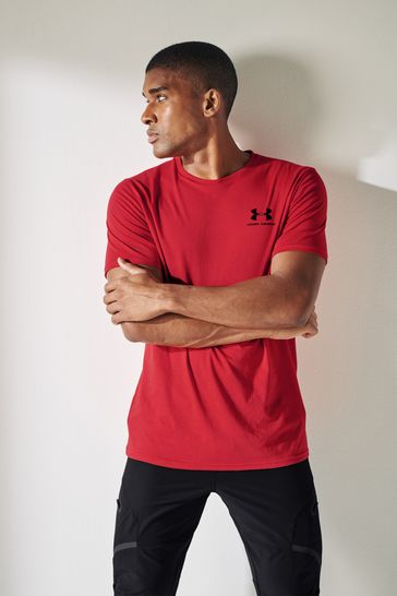 Under Armour Red Sportstyle Left Chest Logo T-Shirt