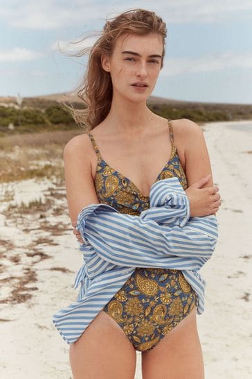 Buy Boden Gold Capri Cup-size Swimsuit from Next Luxembourg