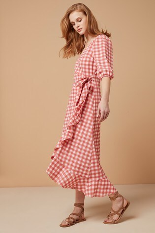 Buy Midi Ruffle Wrap Dress from Next