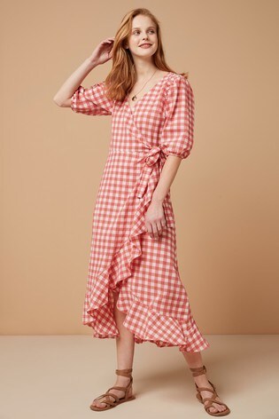 Buy Midi Ruffle Wrap Dress from Next