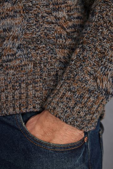 Lambswool cable knit jumper top