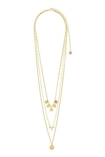 PILGRIM Gold Plated Carol Bohemian Layered Necklace 3-in-1 Set