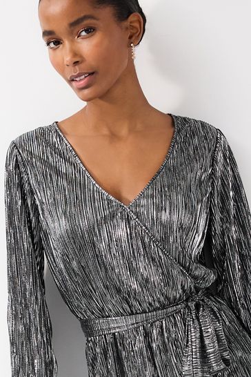 Long sleeve 2025 silver jumpsuit