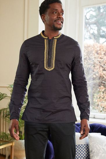 Mens kurta tops discount