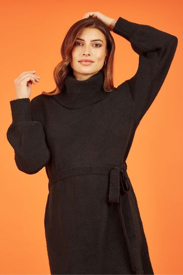 Black roll neck clearance dress