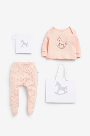 The Little Tailor Pink Jersey Top & Pants Gift Set