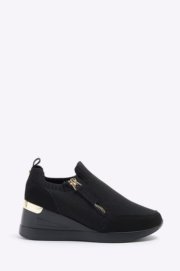 Buy River Island Black Girls Drenched Wedge Trainers from Next Hungary