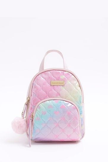River Island Pink Girls Ombre Quilted Backpack