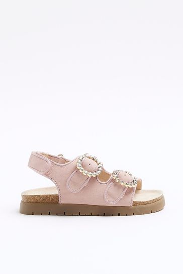 River Island Pink Girls Corkbed Sandals