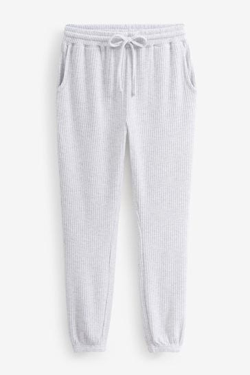 Buy Grey Soft Waffle Long Sleeve Pyjamas from Next Luxembourg