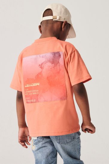 River Island Pink Boys Satin Back Print T-Shirt