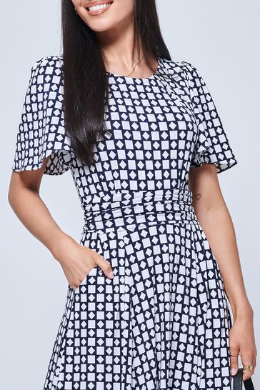 Buy Jolie Moi Blue Boat Neck Angel Sleeve Maxi Dress from Next