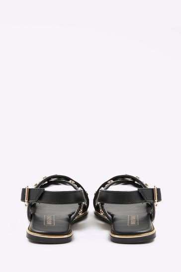 River island black and gold sandals top