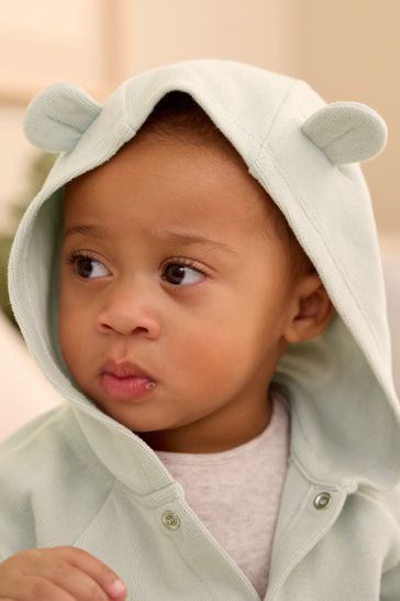 Mint Green Baby Hooded Cosy Jersey Jacket 0mths 3yrs