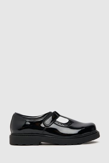 Girls black patent 2024 t bar shoes