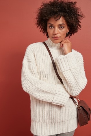 chunky funnel neck jumper