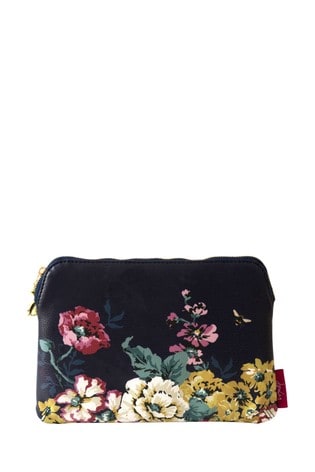 Joules Navy Floral Zip Pouch
