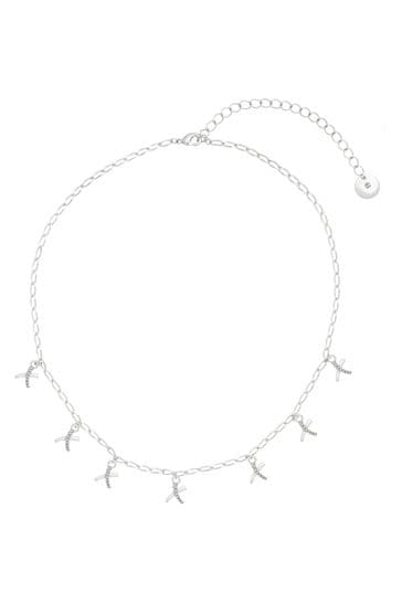 Caramel Jewellery London Silver 'Kisses' Charm Delicate Necklace