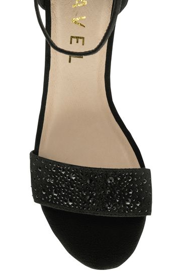 Buy Ravel Black Ankle Strap Block Heel Diamante Sandal from Next