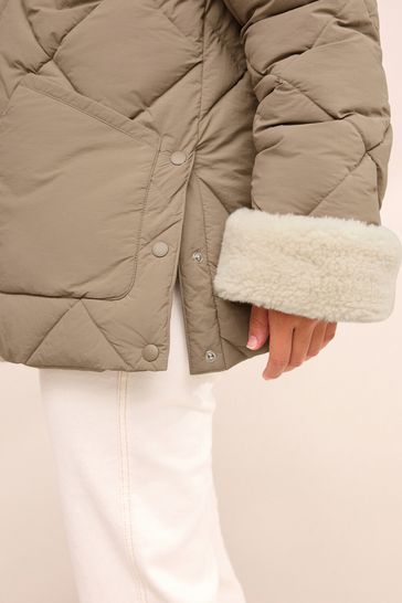 Borg sale camel coat