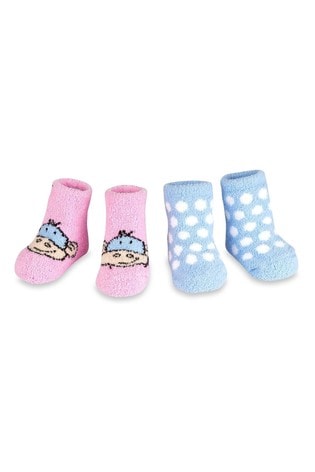 aden + anais Pink Monkey Spot Cozy Booties Two Pack Gift Set