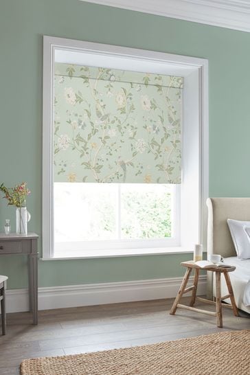 Laura Ashley Green Summer Palace Made to Measure Roller Blind