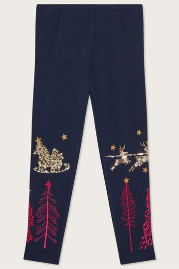 Blue christmas deals leggings