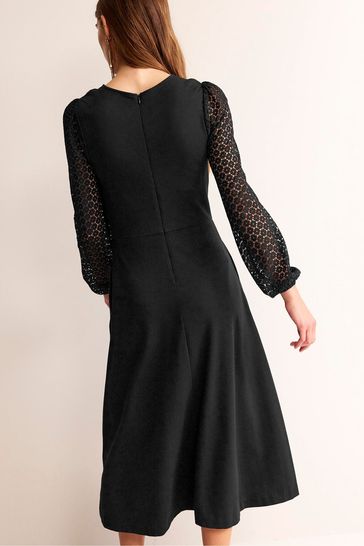 Black sheath midi dress hot sale