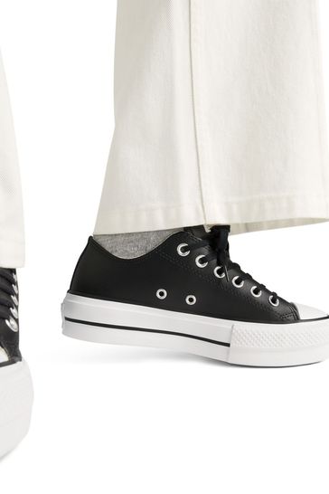 Buy Converse Black Chuck Taylor All Star Leather Lift Platform Trainers from Next Italy