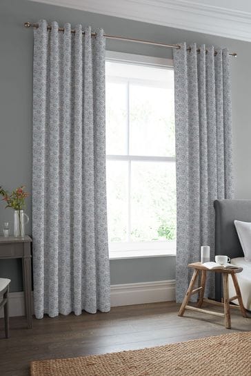 Laura Ashley Pale Slate Painswick Paisley Made to Measure Curtains