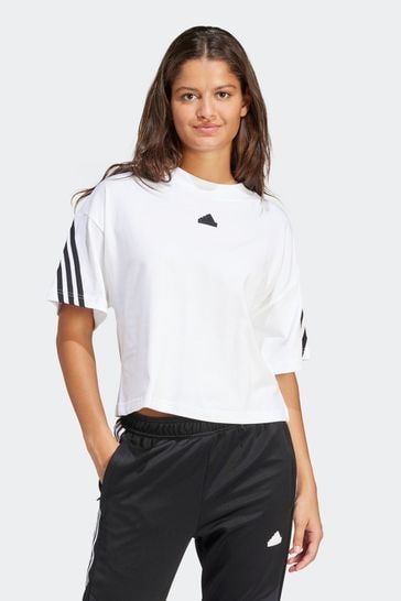adidas White Sportswear Future Icons 3-Stripes T-Shirt