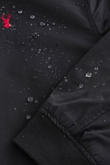 Buy Black Shower Resistant Check Lining Harrington Jacket from