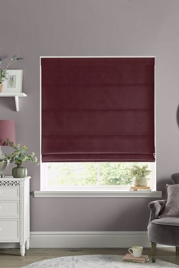 Laura Ashley Red Swanson Dark Cranberry Made to Measure Roman Blind