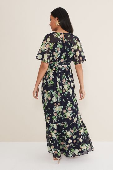 Buy Phase Eight Blue Petite Georgie Tiered Maxi Dress from Next