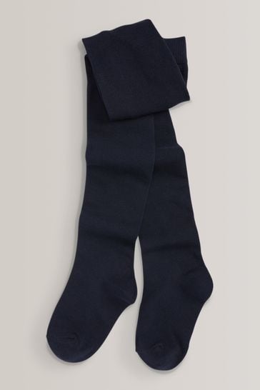 Buy Navy Blue Regular Length 3 Pack Cotton Rich School Tights from Next Luxembourg