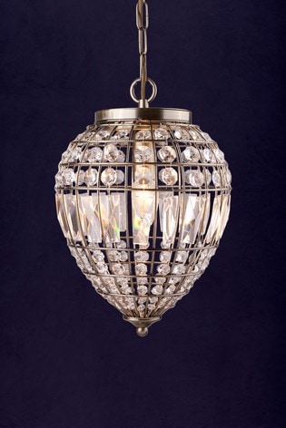 Searchlight Brass Comet Antique Brass & Clear Glass Ceiling Pendant