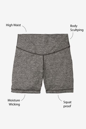 Buy Grey Marl Next Active Sports Tummy Control High Waisted Sculpting Shorts  from Next Luxembourg
