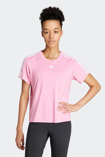 adidas Pink Aeroready Train Essentials 3-Stripes T-Shirt