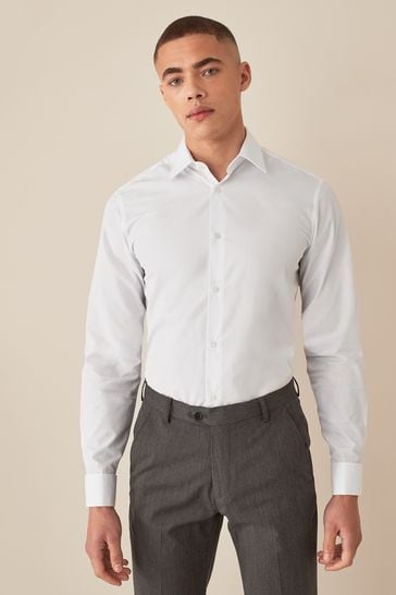 White double cuff shop shirt regular fit