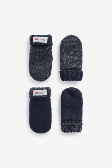 Navy Thinsulate Mittens 2 Pack (3mths-6yrs)